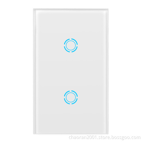2Gang Smart Wifi Wireless Remote Control Touch Wall Light Switch tuya smart life